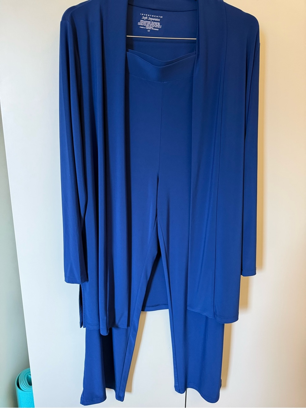 Investments Royal Blue Soft Separates Set | Open Cardigan + Pants | Size M MS